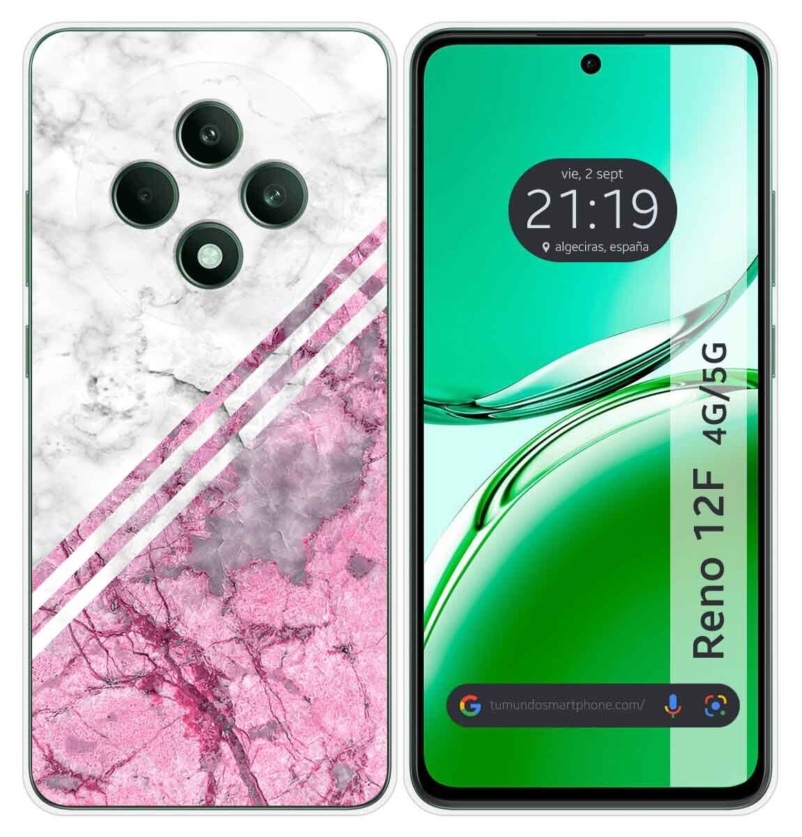 Cover Silicone per Oppo Reno 12F 4G/12 F 5G Disegno Marmo 03 Disegni