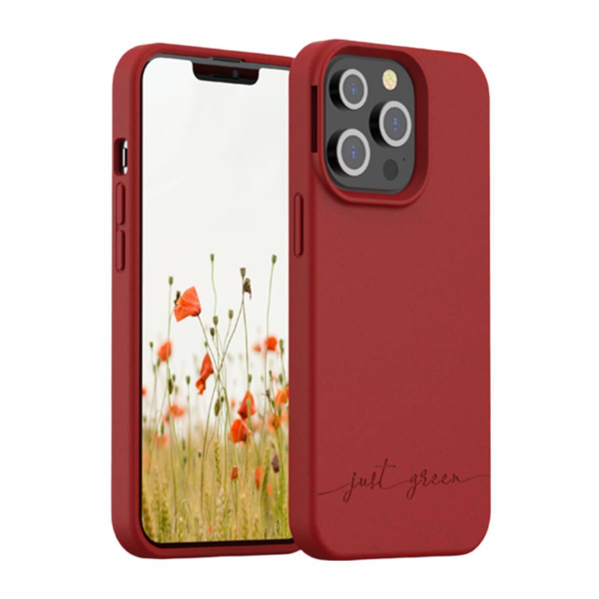 JUST GREEN, Custodia protettiva per iPhone 13 Pro Natura Recyclable, Rosso