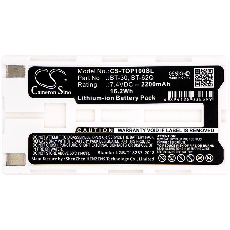 BATTERIE 2200mAh BT-30 BT-62Q BT-65Q BT-66Q Per Topcon FC-100, FC-200, GMS-2