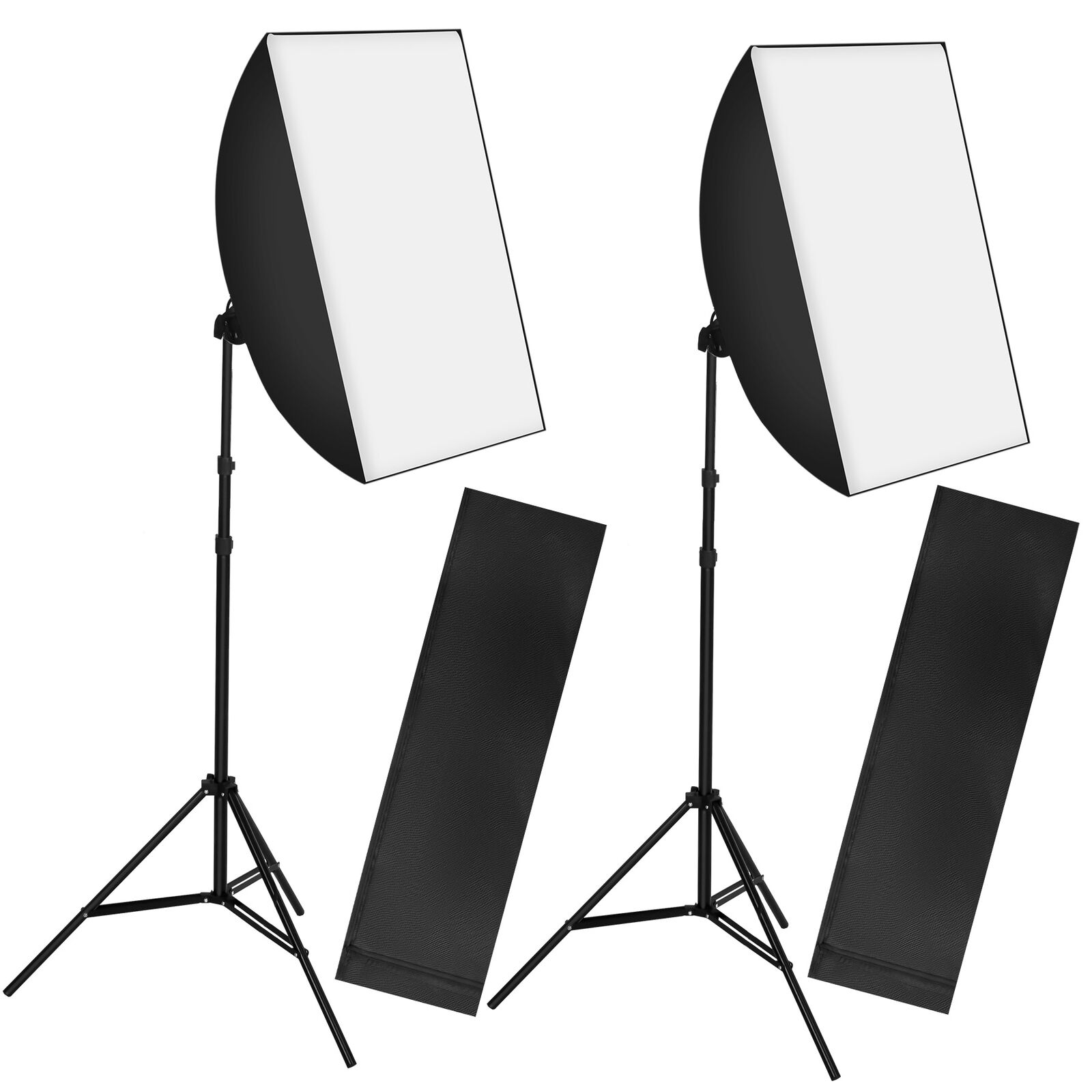 2x Kit Illuminazione Studio Softbox Set Fotografia Luce + Borsa per Transporto