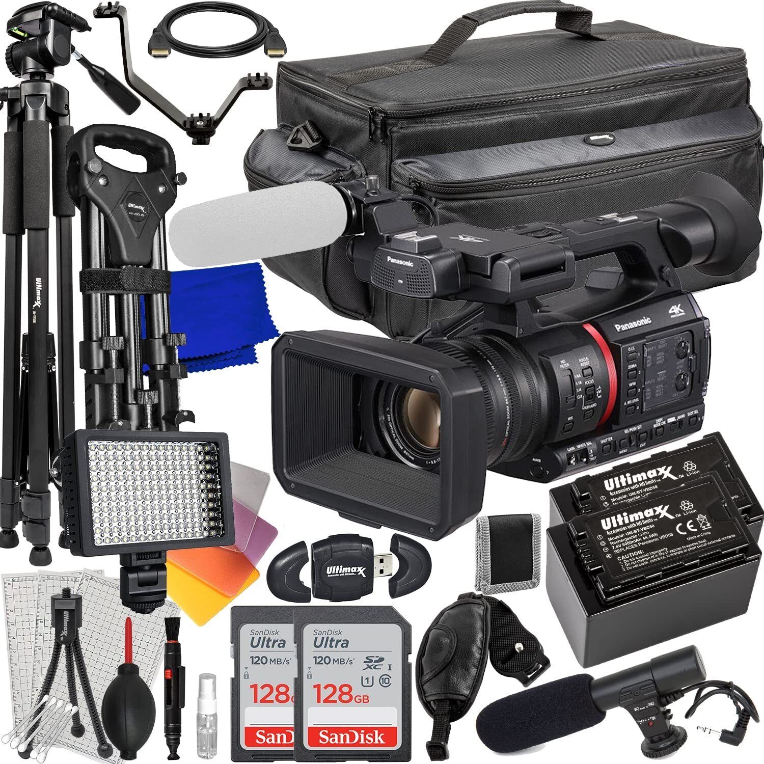 Panasonic AG-CX350 4K Telecamera+256GB+ Treppiedi+Microfono Fascio