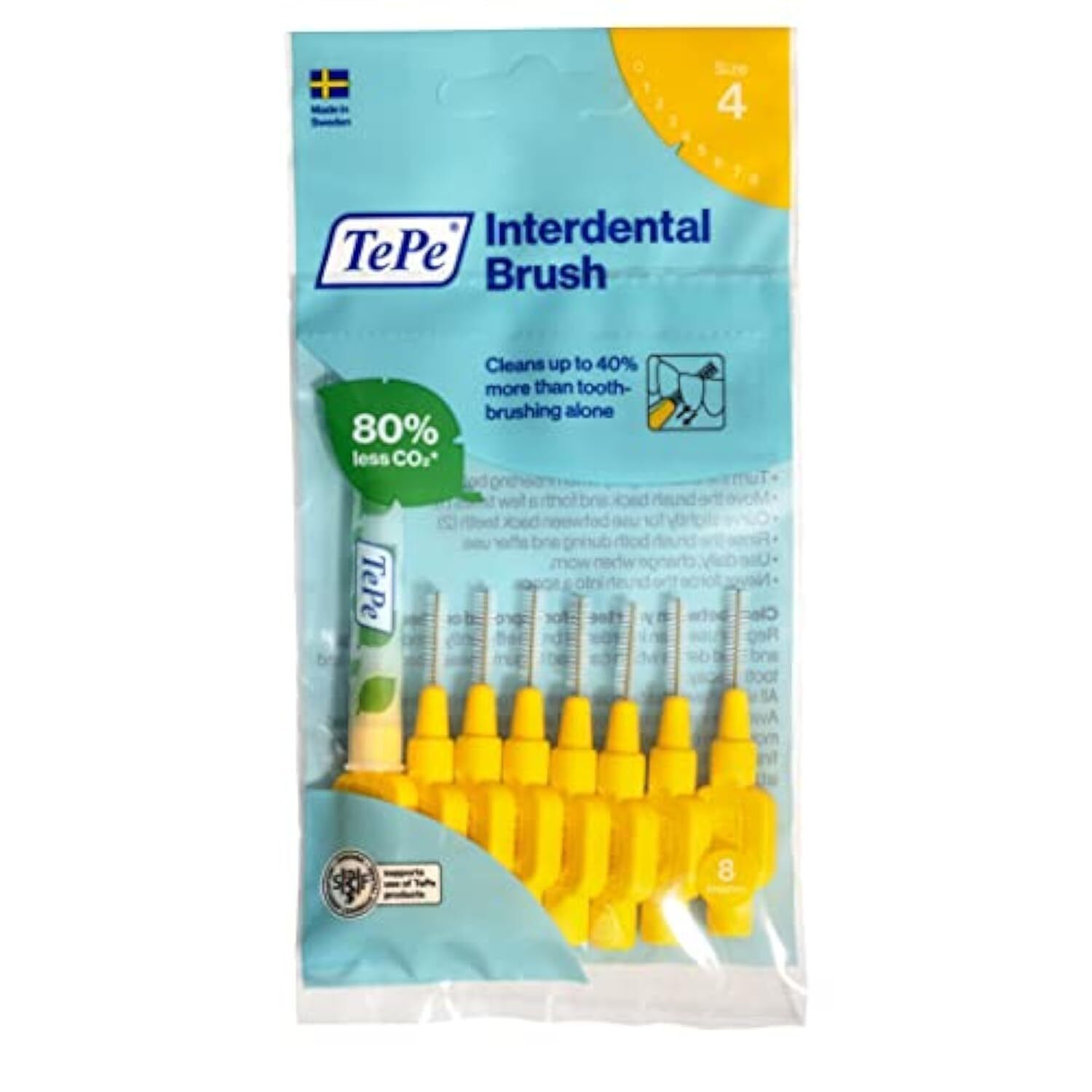 TePe 0,7 millimetri Misura 4 originale Interdental Brush - Pacco di 8 (q7b)