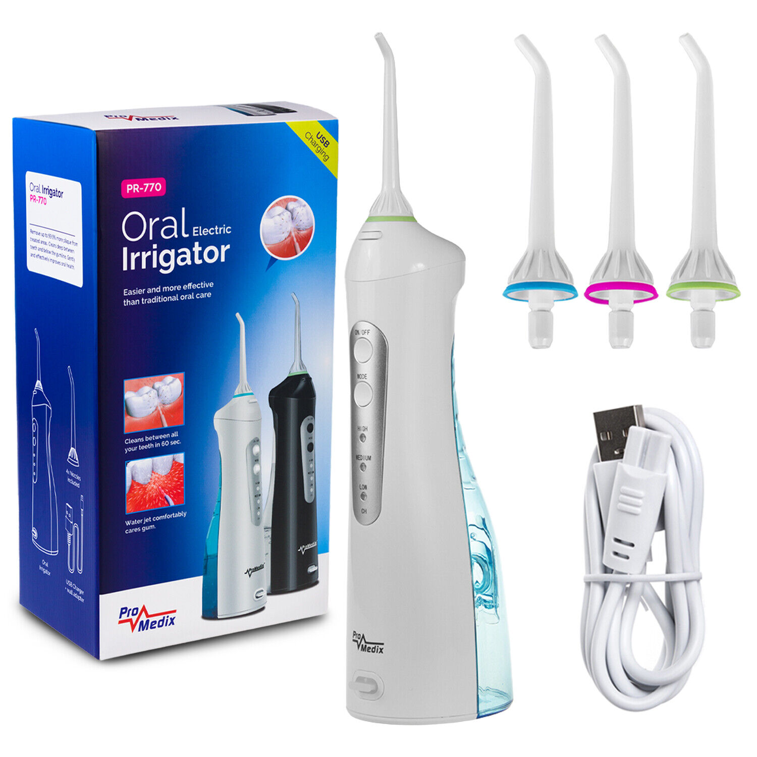 Irrigatore dentale wireless Promedix PR-770 IPX7 colore bianco