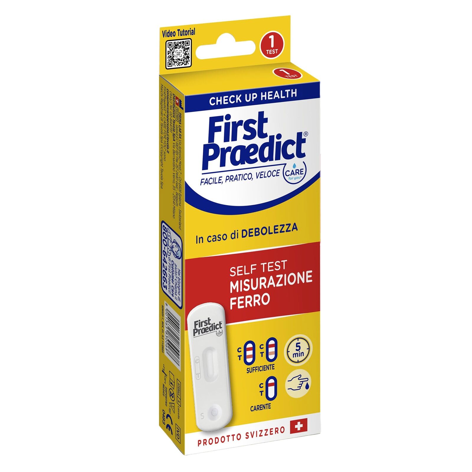 First Praedict - Self Test Misurazione Ferro: Kit Rapido per Determinare (P0T)