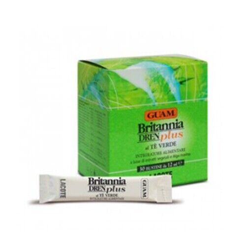Guam Britannia Dren Plus al Tè Verde Diuretico Depurativo Drenante, 30 stick