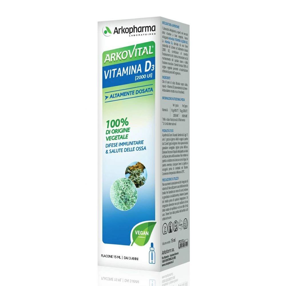 Arkopharma Arkovital Vitamina D3 2000UI Integratore Alimentare, 15ml