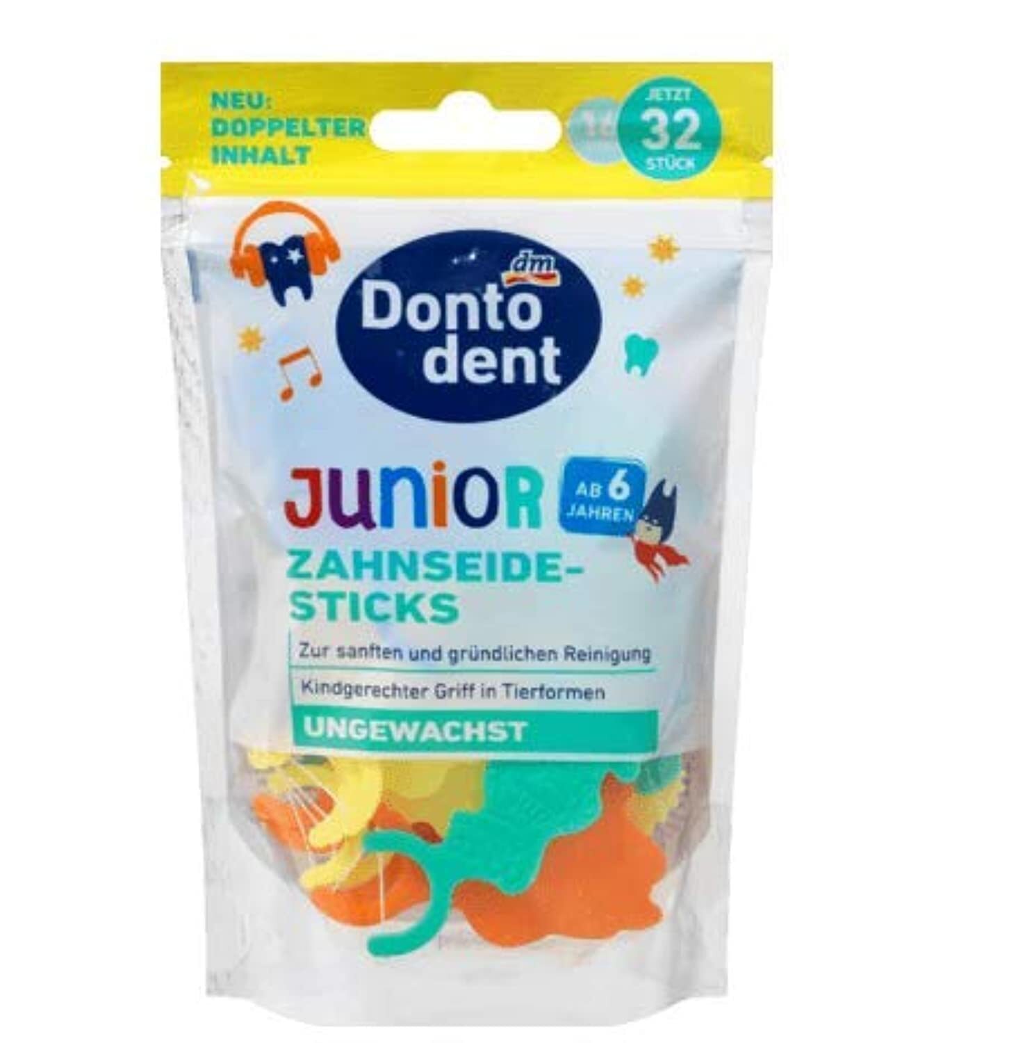 Dontodent Bastoncini per filo interdentale Junior, 32 bastoncini (M0n)