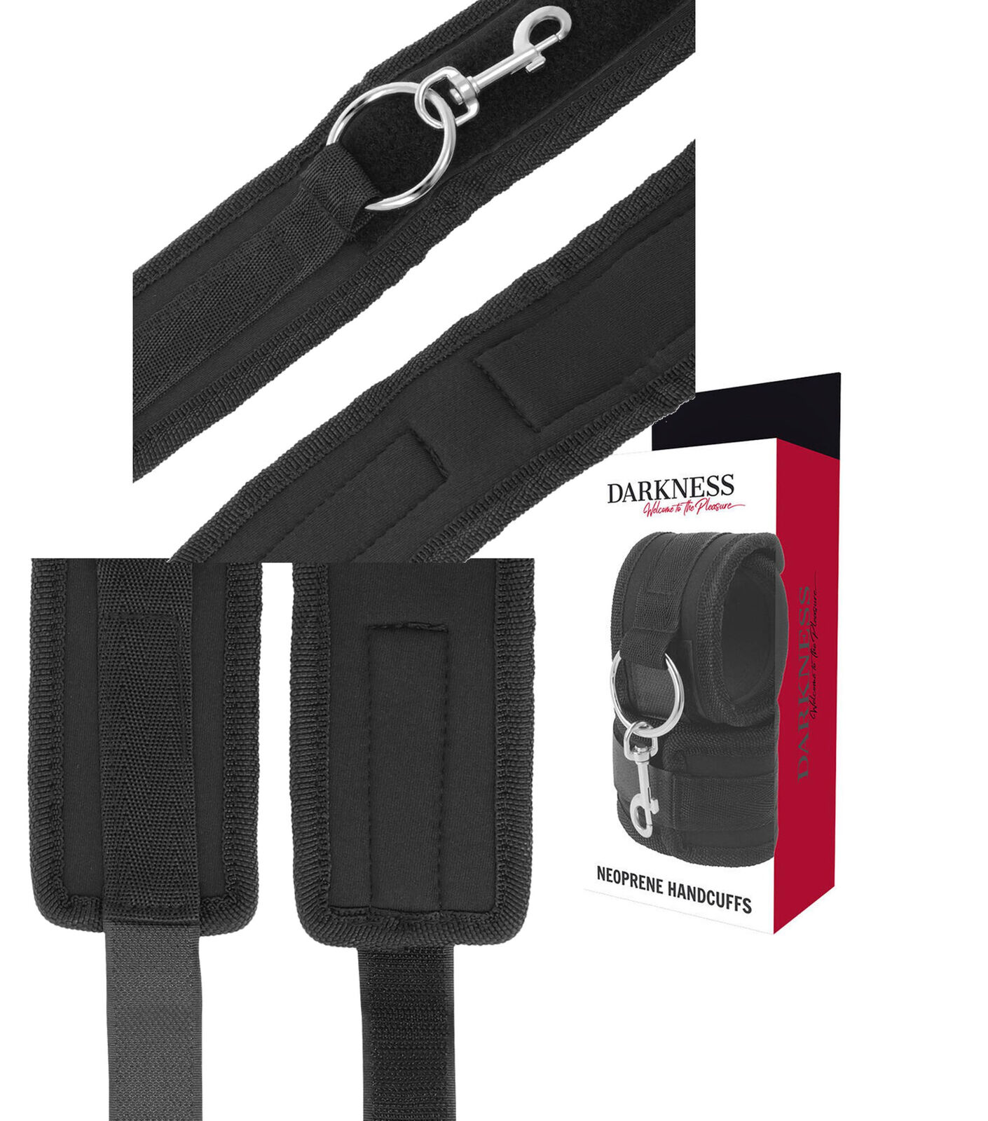 Manette professionali bondage sexy restraint black polsini fetish bdsm sadomaso