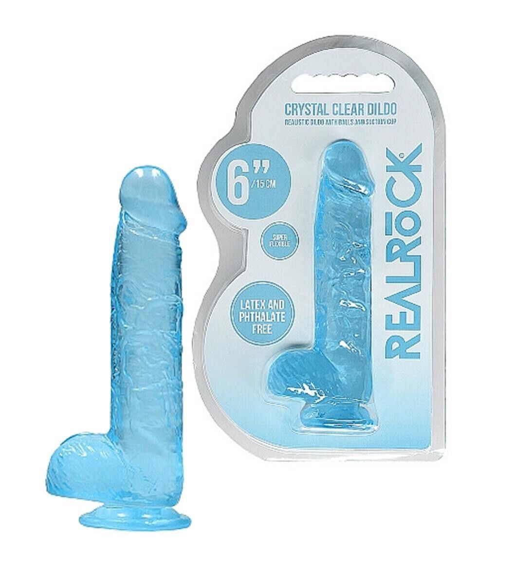 Fallo vaginale anale con ventosa e testicoli dildo realistico pene finto strapON