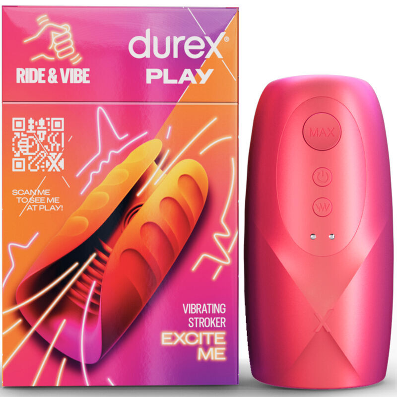 Durex Ride & Vibe - Manicotto Masturbatore per Uomo Flessibile con Vibrazione