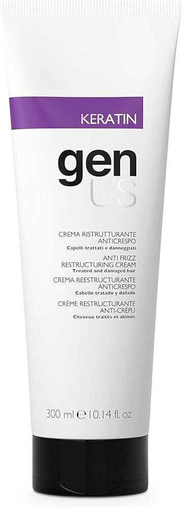 Crema Ristrutturante Anticrespo Cheratina Genus 300ml - Capelli Lisci e Forti