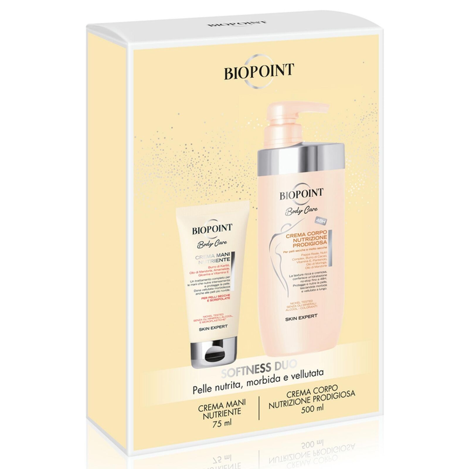 BIOPOINT COFANETTO BODY CARE SOFTNESS DUO CREMA MANI 75ML E CREMA CORPO 500ML