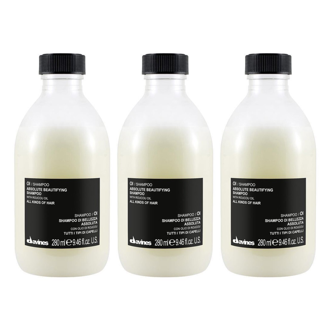 3x DAVINES OI SHAMPOO 280 ML
