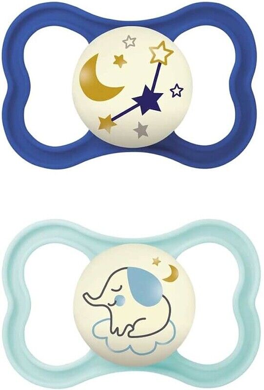 MAM Succhietto Air Night 16+ Mesi in Silicone, 2 Pezzi