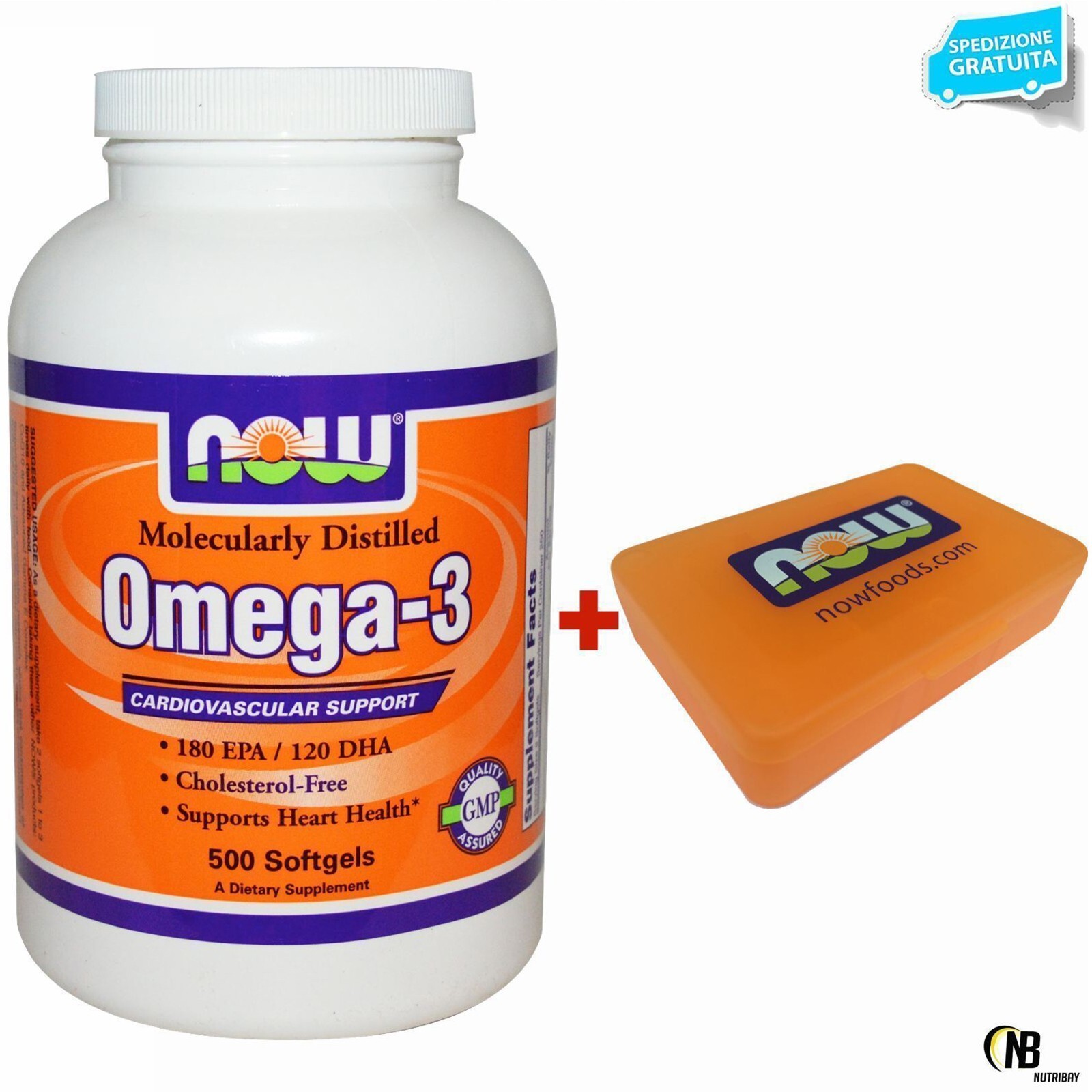 NOW FOODS Omega 3 500 Softgels Olio DI Pesce EPA DHA no COLESTEROLO salute cuore