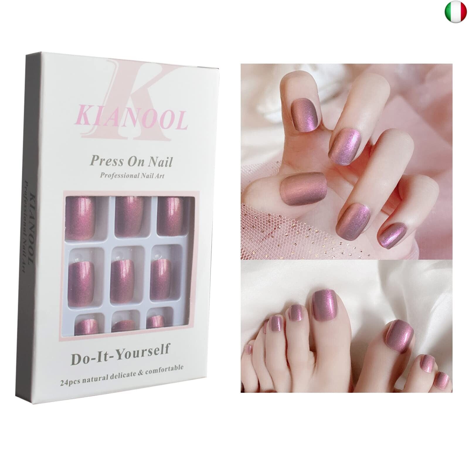 Unghie Finte Corte Tip Unghie, 48 Pezzi Unghie Finte Piedi E Unghie Finte Con