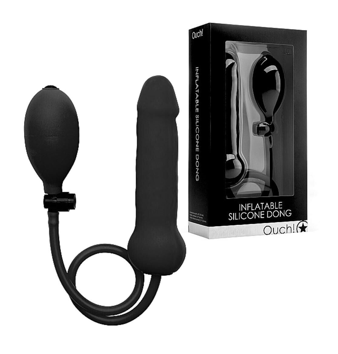 Fallo gonfiabile in silicone vaginale anale dildo realistico nero pene con pompa