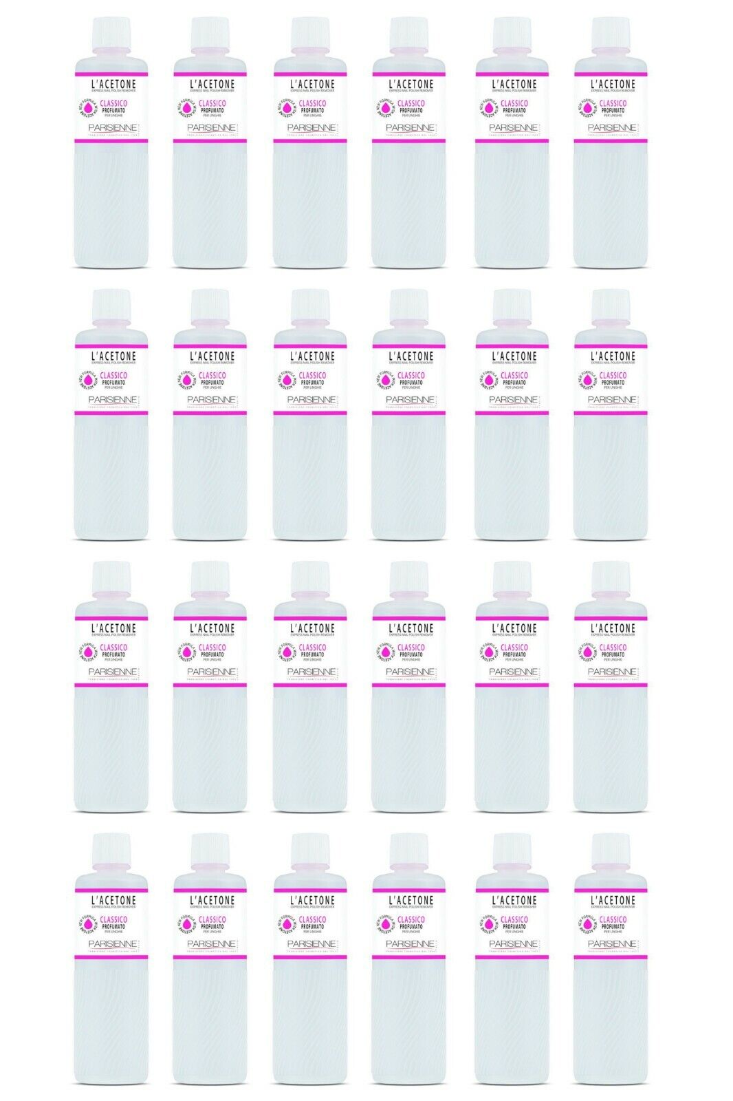 24pz PARISIENNE L'ACETONE CLASSICO Profumato per unghie make up solvente 125ml