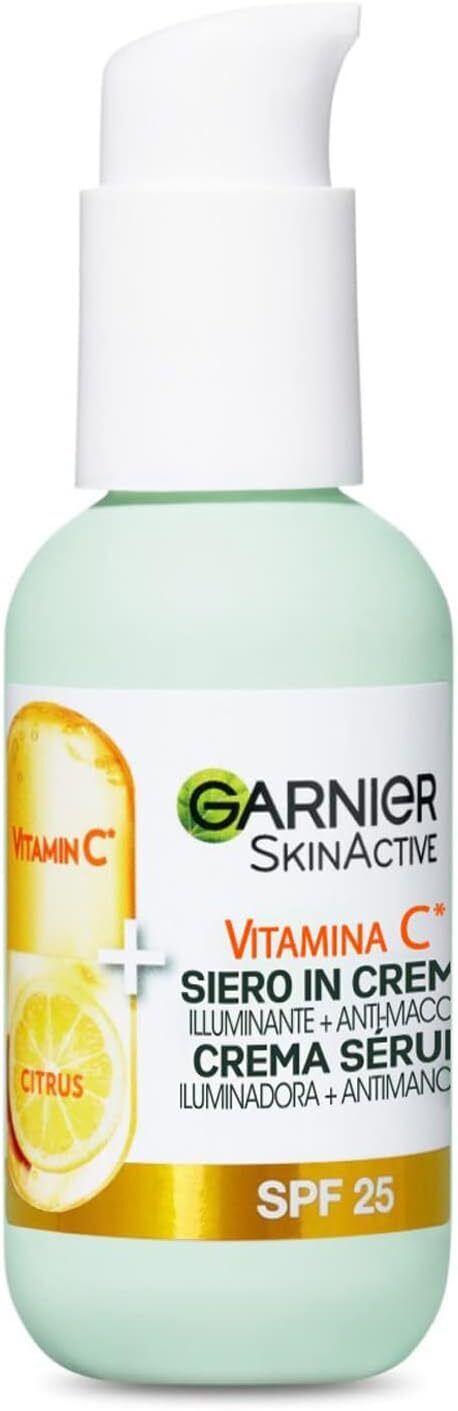 GARNIER C6680400 SIERO IN CREMA VITAMINA C SKINACTIVE, 2 IN 1 SIERO VITAMINA C E