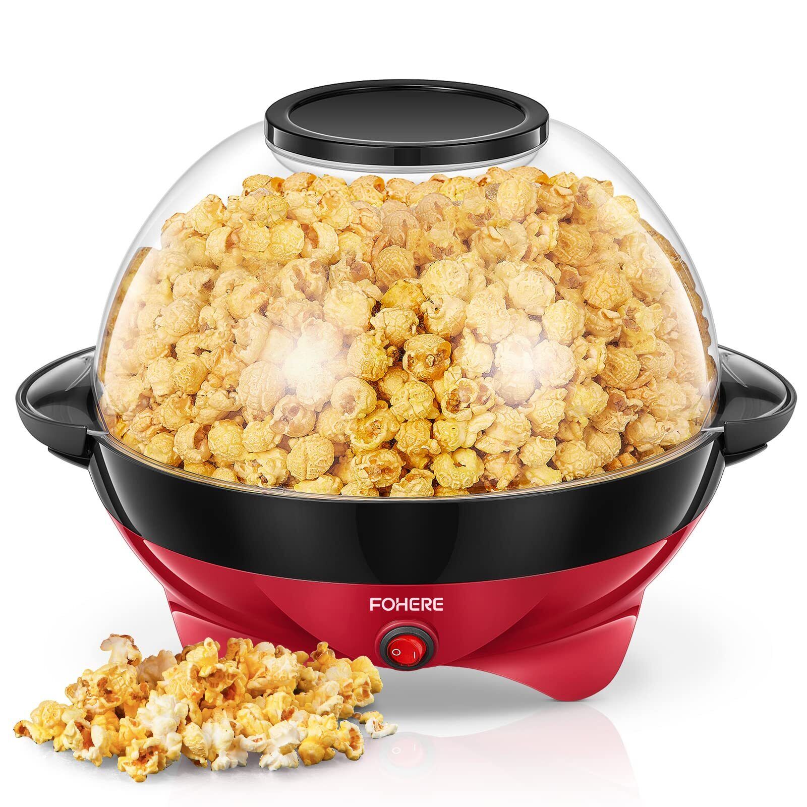 FOHERE Macchina Popcorn - 5L Grande Macchina per Pop Corn Retrò da - Pop Corn...