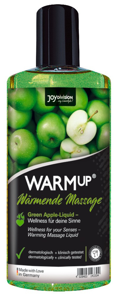 Olio per massaggio erotico lubrificante intimo gel riscaldante aroma mela verde