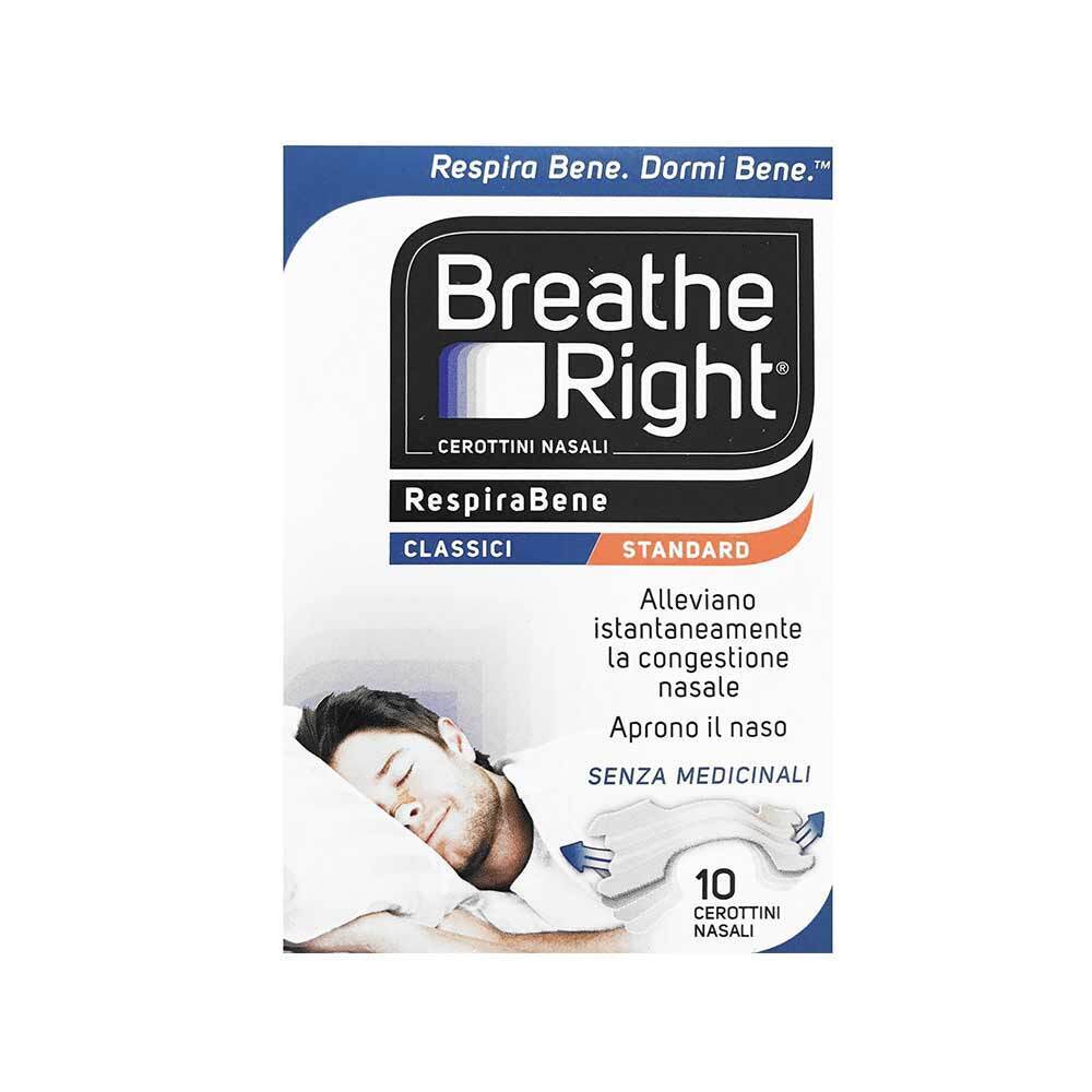 Breathe Right Original Cerotti Nasali Classici Standard, 10 Pezzi