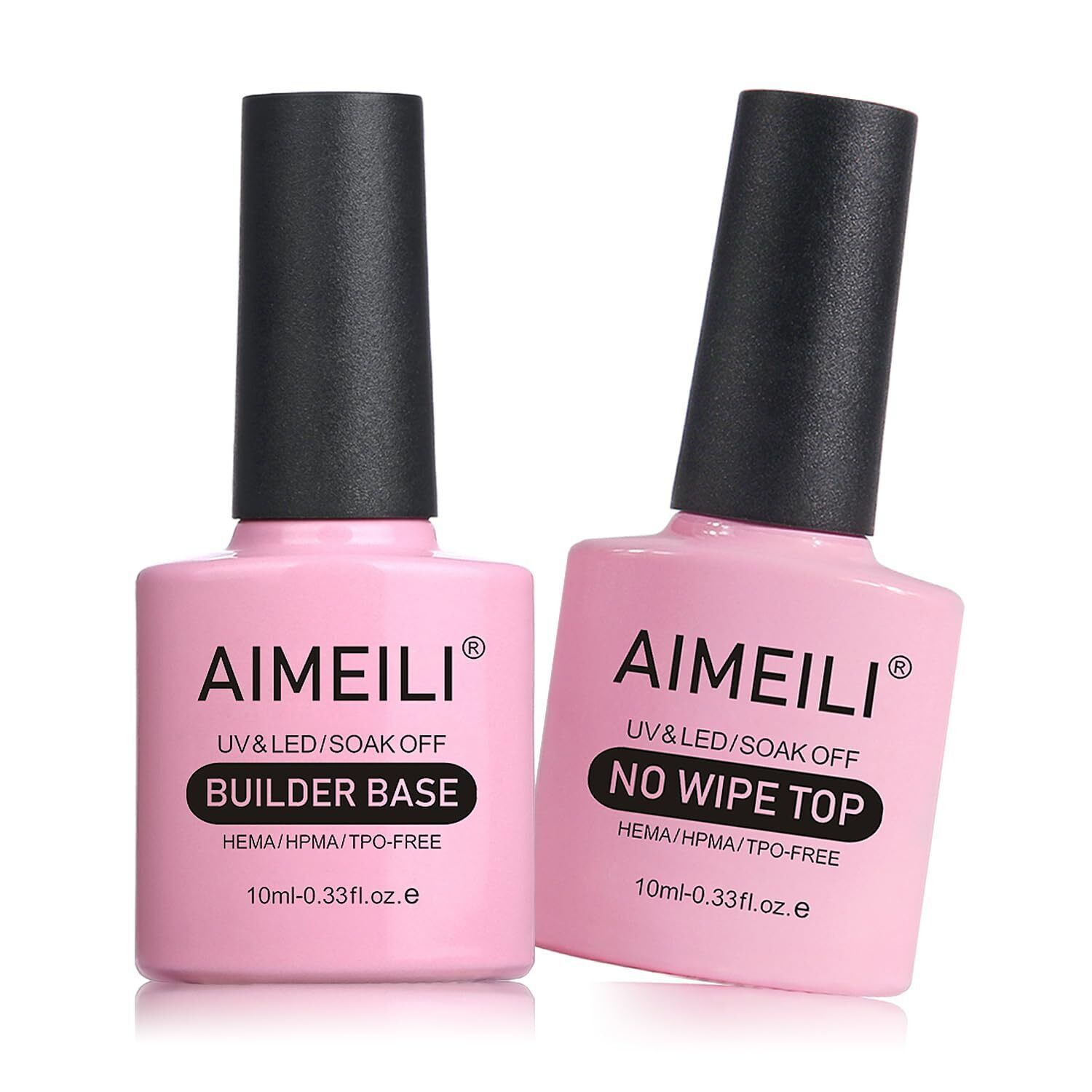 AIMEILI 7 in 1 Clear Builder Base Gel Unghie e No Wipe Top Coat Smalto Semipe...