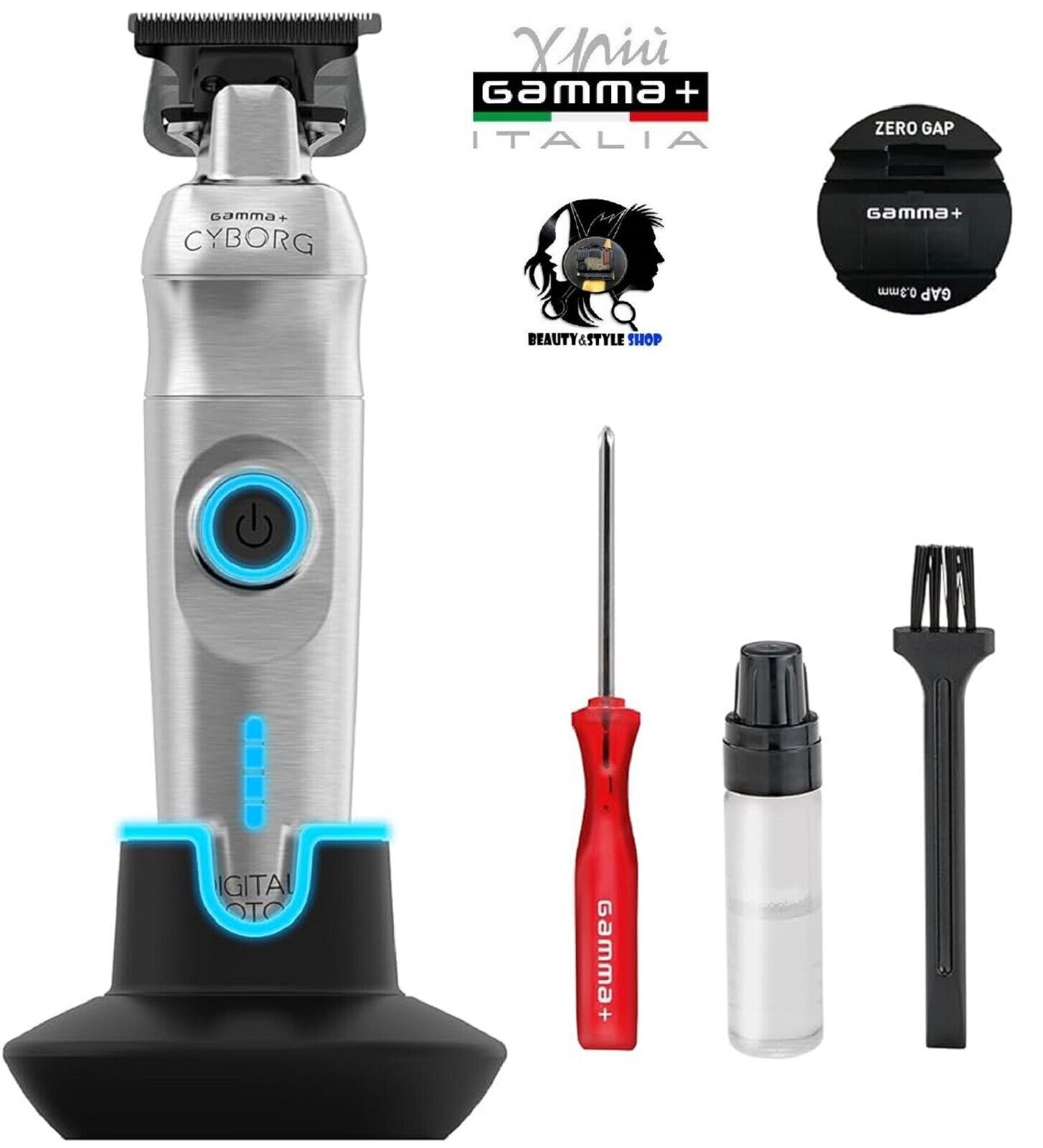 GAMMA PIU CYBORG TRIMMER TAGLIACAPELLI TOSATRICE CORDLESS MOTORE DIGITALE WAHL