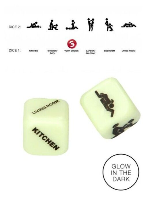 Dadi per giochi erotici di coppia accessorio posizioni amore glow in the dark