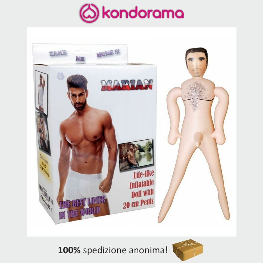 Marian bambola bambolo gonfiabile maschio uomo muscoloso bianco superdotato 20cm