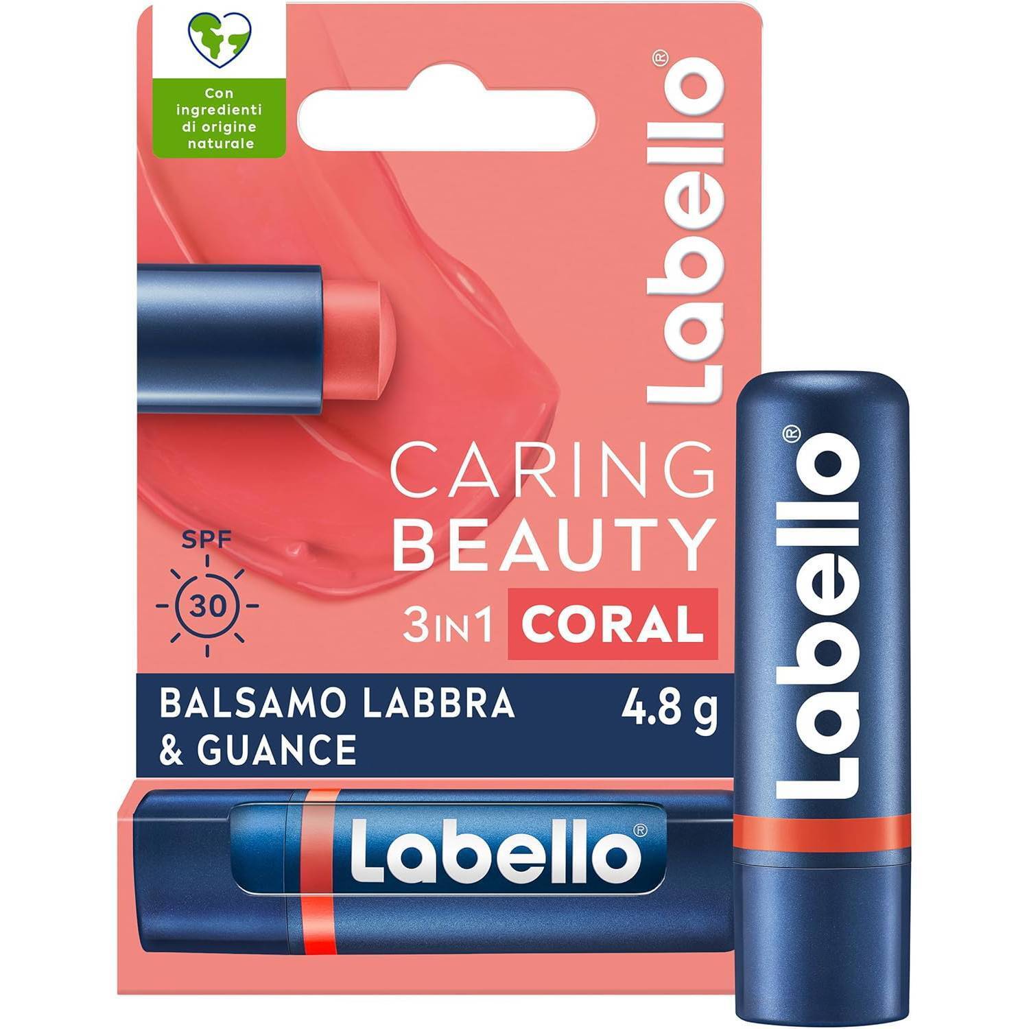 Labello Carning Beauty Balsamo Labbra e Guance Coral SPF30 3in1