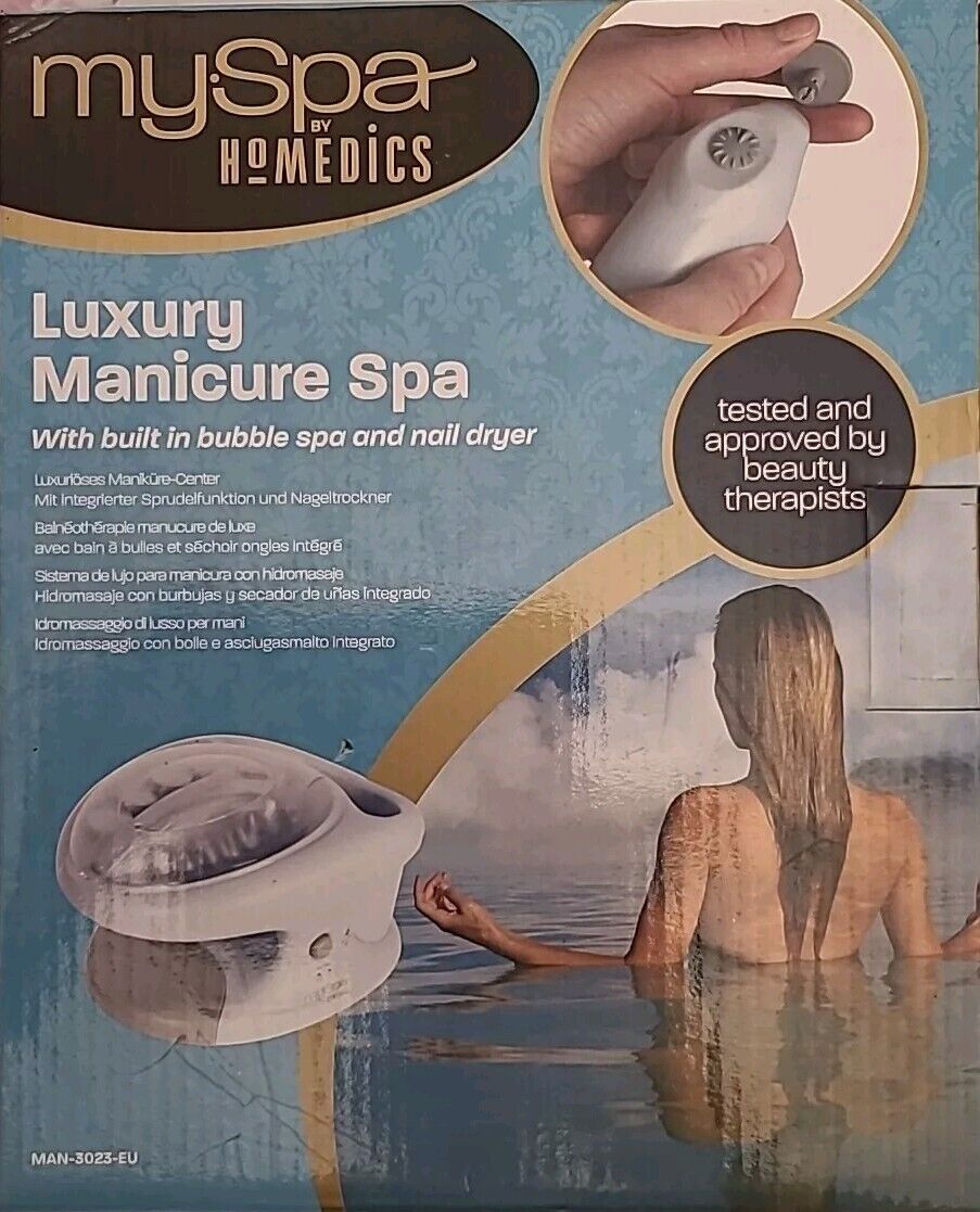 Homedics MAN-3023-EU Luxury Manicure Spa, bolle e asciugasmalto integrato
