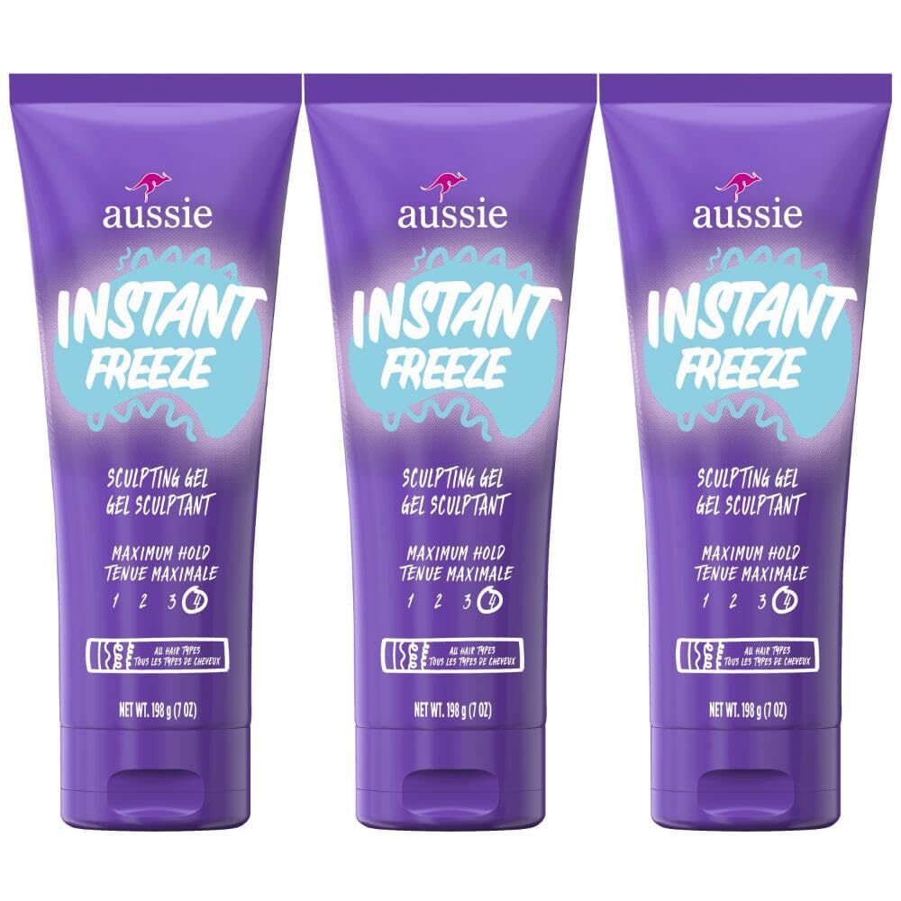 Aussie Instant Freeze Sculpting Maximum Hold Hair Gel with Jojoba Oil Sea Kel...