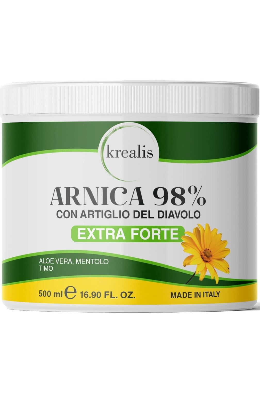 KREALIS 500ml Arnica per Cavalli Uso Umano 98% Extra Forte, Arnica Gel (W8W)