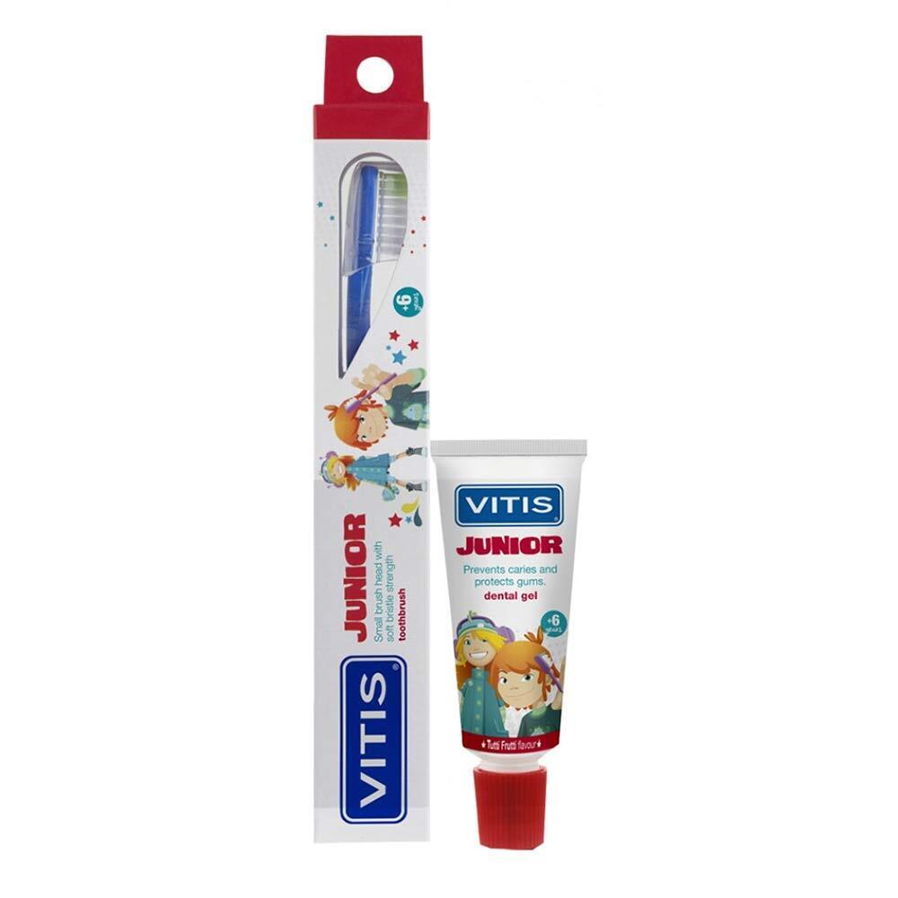 Vitis Junior - Spazzolino per Bambini + Junior Gel Dentifricio 15ml