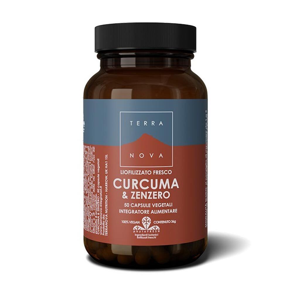 Terranova Digestione - Curcuma e Zenzero Integratore, 50 capsule