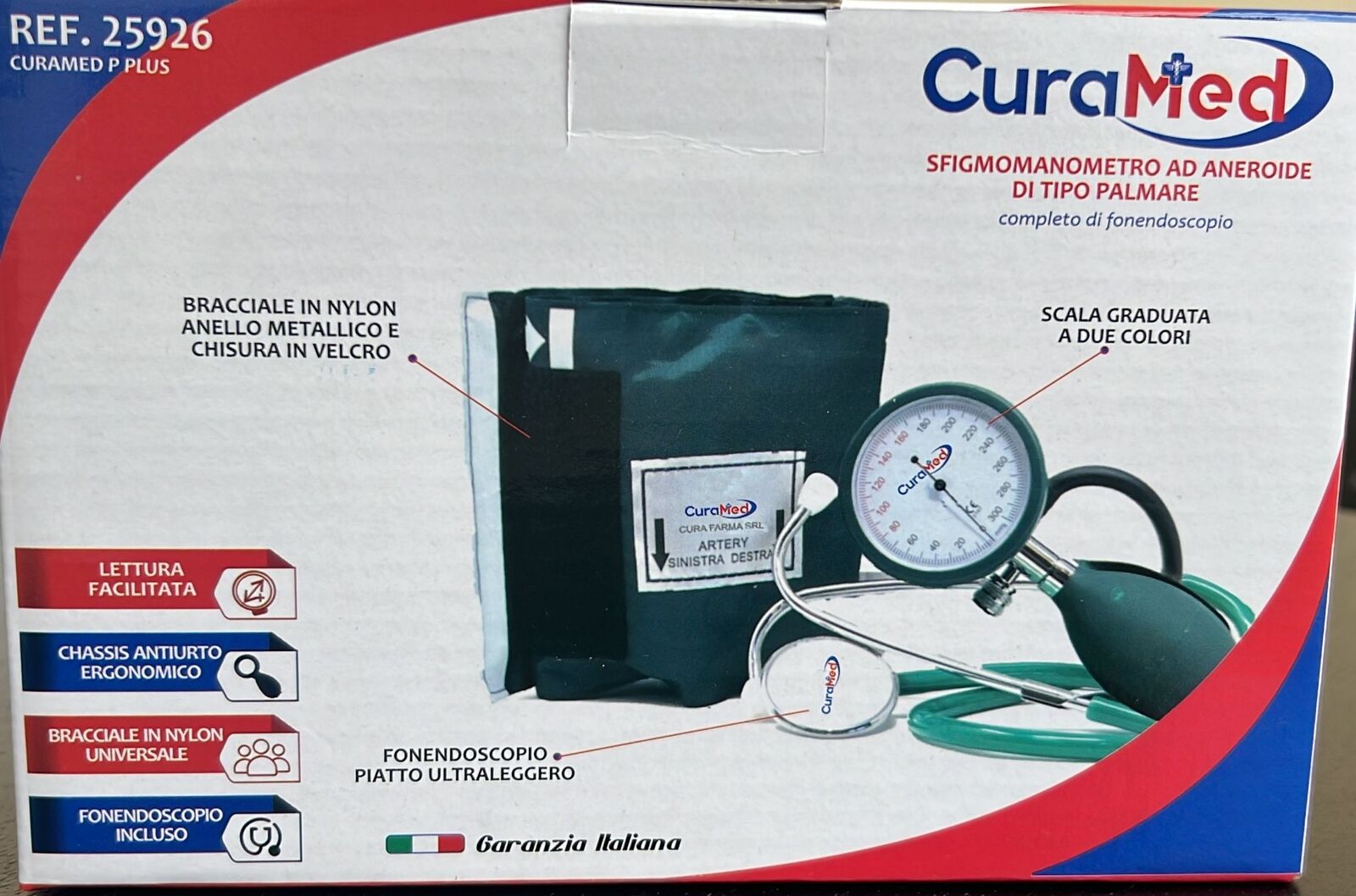 CURAMED SFIGMOMANOMETRO AD ANEROIDE DI TIPO PALMARE PER LA PRESSIONE COD 25926