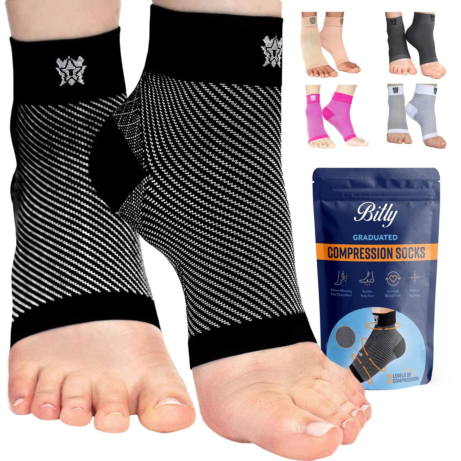 Bitly Plantar Fasciitis Socks (1 Pair) Premium Ankle Support, For Heel & (A3