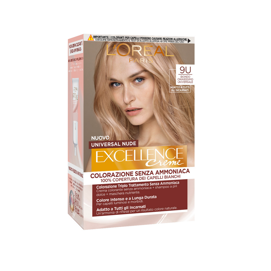 L'OREAL EXCELLENCE CREME COLORAZIONE SENZA AMMONIACA UNIVERSAL NUDE 9U BD CHIAR
