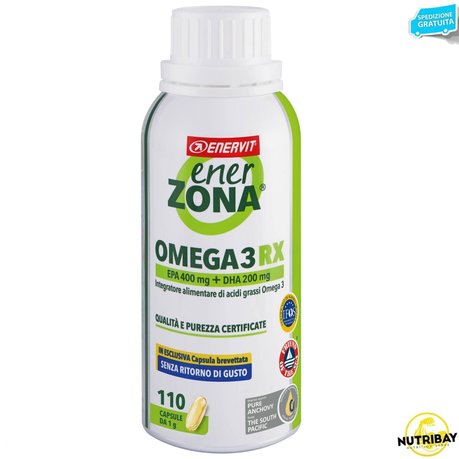 Enerzona Omega 3 Rx - 110 caps da 1 gr Olio di pesce certificazione IFOS
