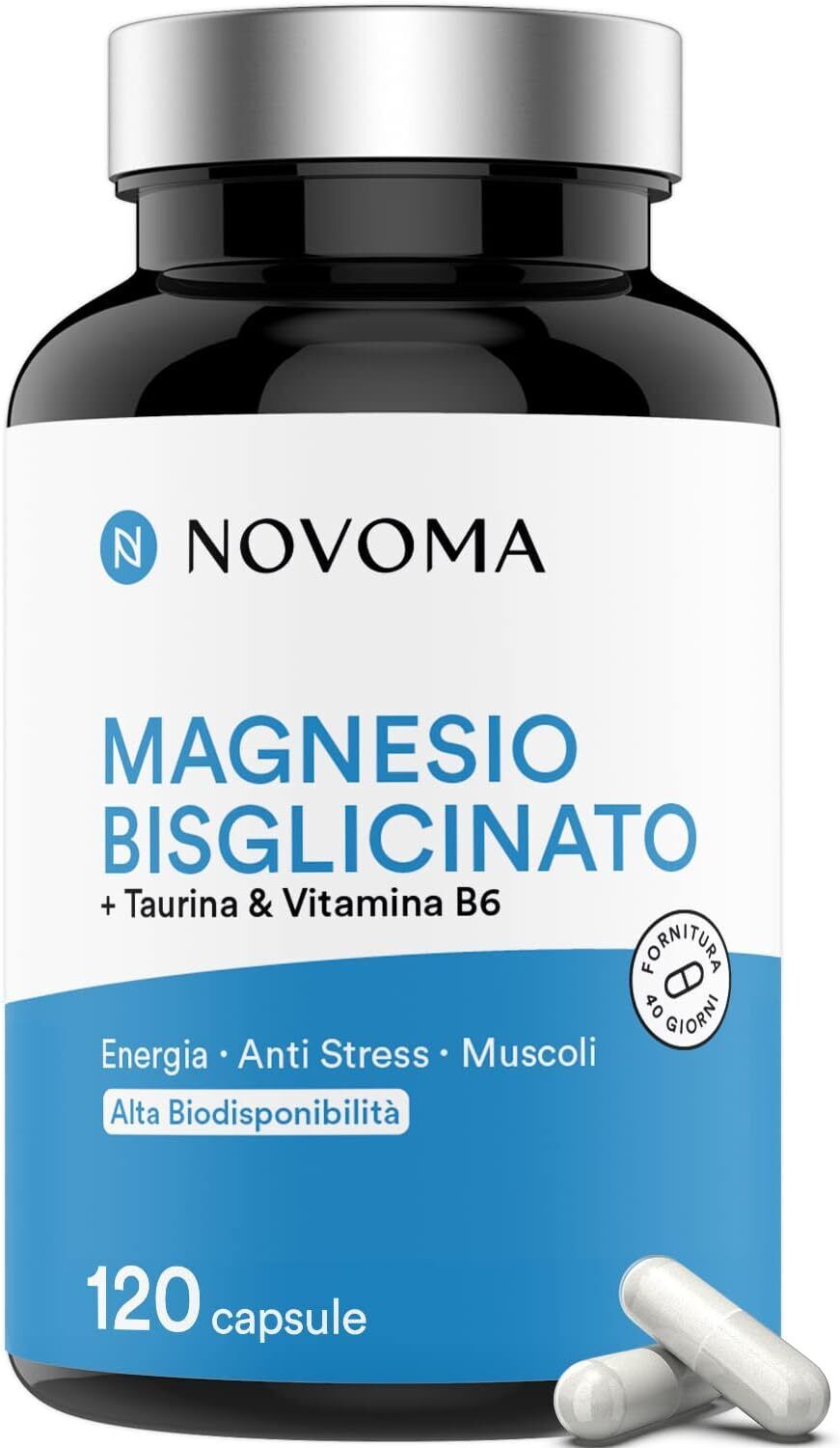 NOVOMA Magnesio Completo, Magnesio Bisglicinato Con Taurina e Vitamina B6 ......