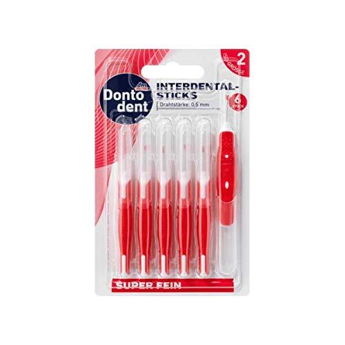 DONTODENT Spazzole interdentali rosso 0,5 mm ISO 2, 1 x 6 pezzi (a1e)