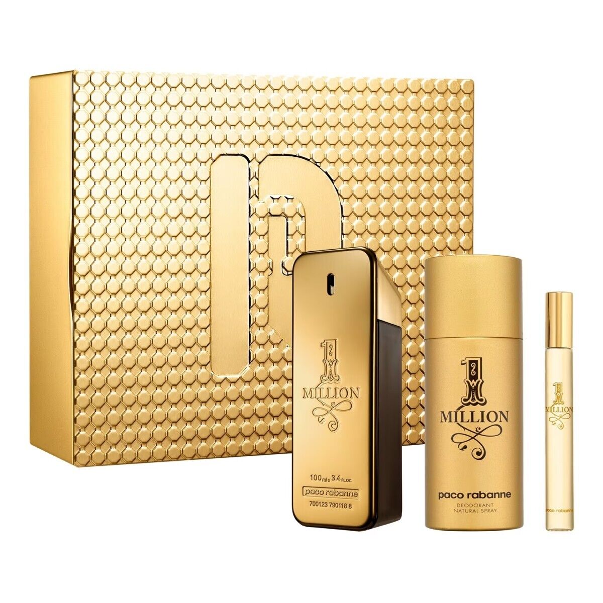 Paco Rabanne 1 Million Cofanetto Edt 100ml Deo 150ml e Travel Spray 10ml