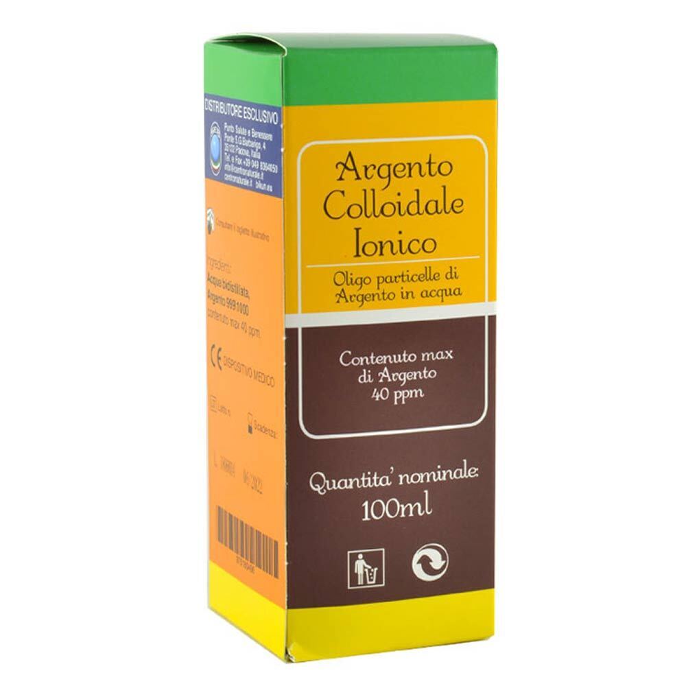Argento Colloidale Ionico 40 PPM Dispositivo Medico Spray e Contagocce, 100ml