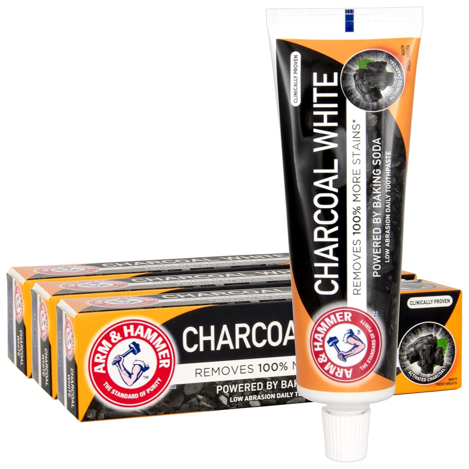 3 X Arm & Hammer Charcoal White dentifricio 75 ml = 3 pezzi per (X0d)