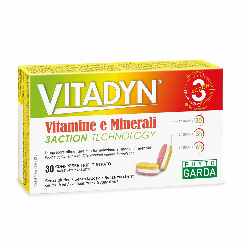 Phyto Garda Vitadyn - Vitamine e Minerali 3Action Technology, 30 compresse