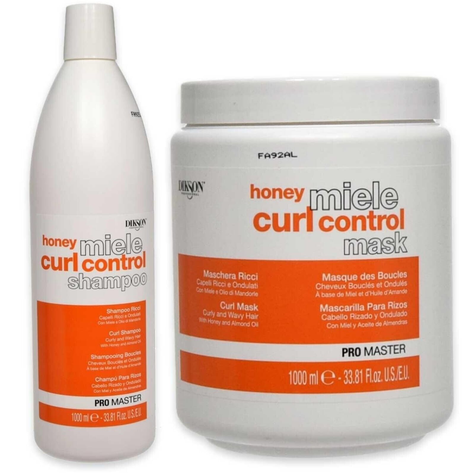 Shampoo e Maschera Ricci e Ondulati Dikson Pro Master Miele e Olio di Mandorle