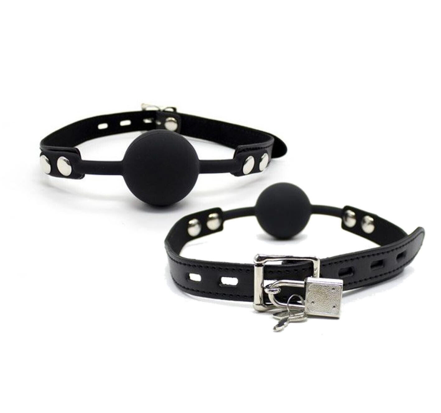 Morso sadomaso gag ball nero in silicone sexy costrittivo bondage per uomo donna