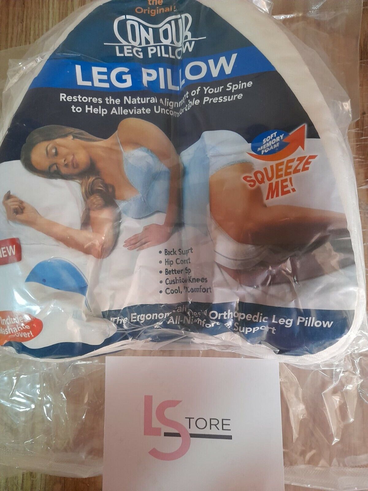 CUSCINO PER GAMBE MEMORY FOAM SUPPORTO ORTOPEDICO GINOCCHIA SCHIENA