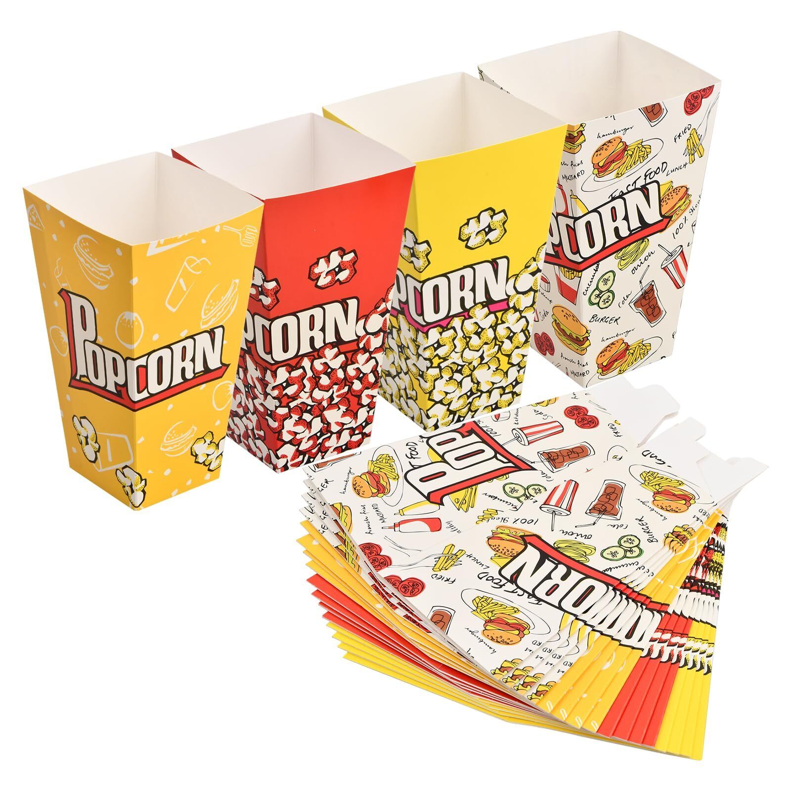 Cozlly 20 Pezzi Scatole per Popcorn Porta Pop Corn Grandi Contenitori Pop Cor...